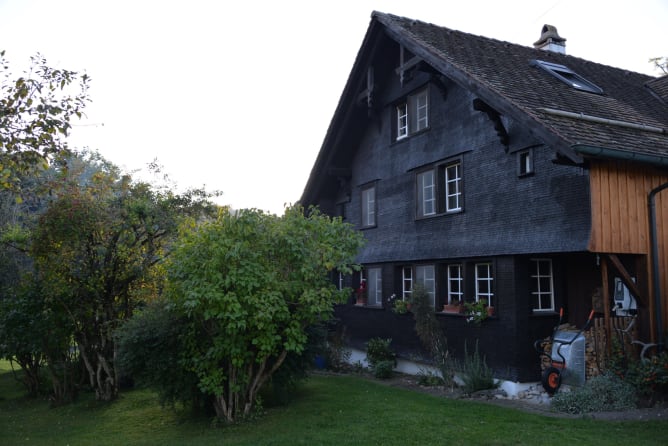 die einstige Schindelfassade