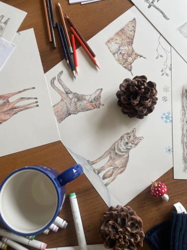 Die Hauptfigur des Kalenders ist der Wolf
