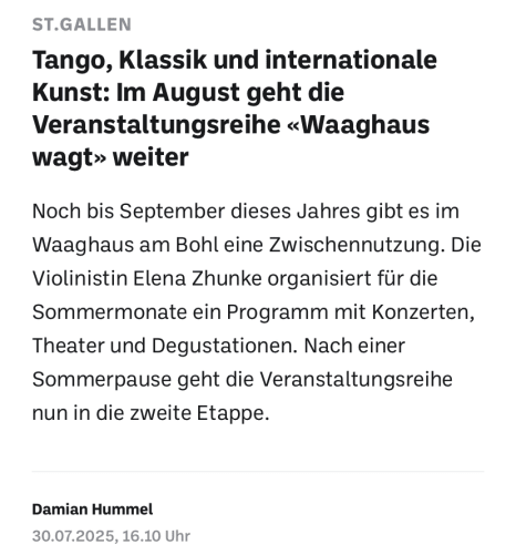 Artikel im St. Galler Tagblatt