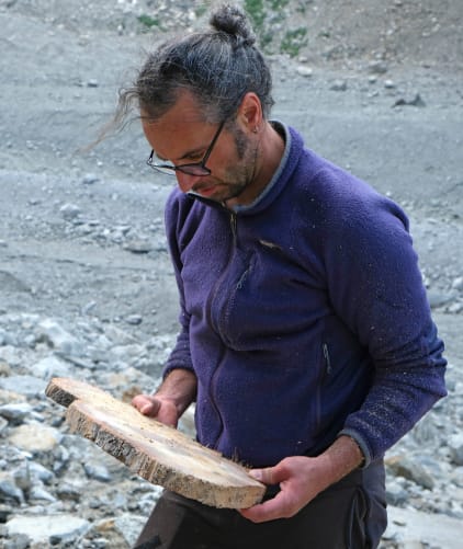 Mer de Glace - examining sample