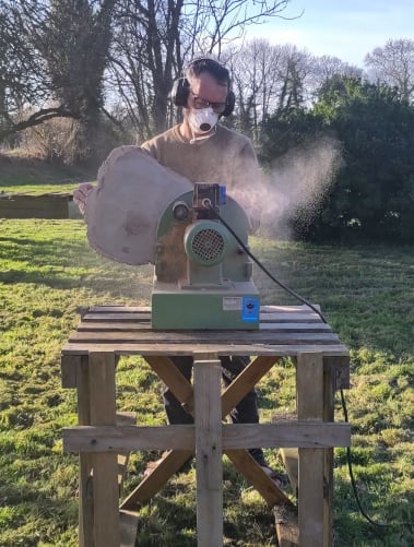 Sanding a large cookie!