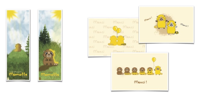 Bookmark and thank you cards