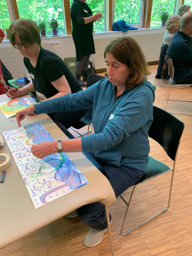 Einstigesworkshop; wir malen gemeinsam Bilder zu Themen