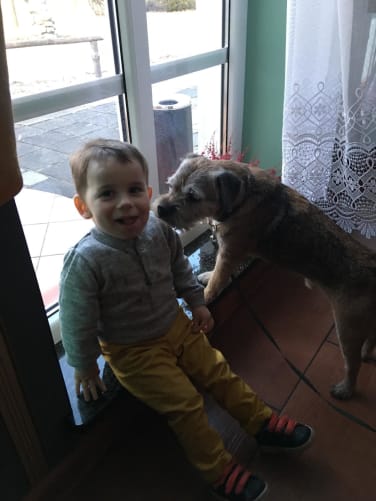 Michał mit Hund Willy