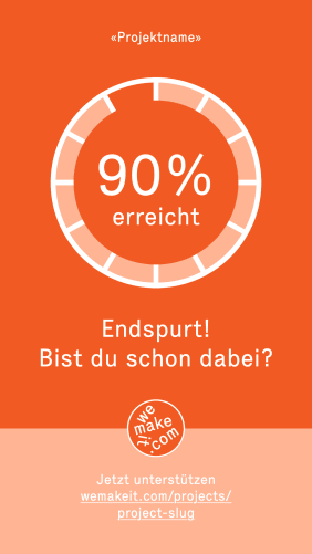 Noch fehlen 10%, herzlichen Dank fürs Weitersagen. 