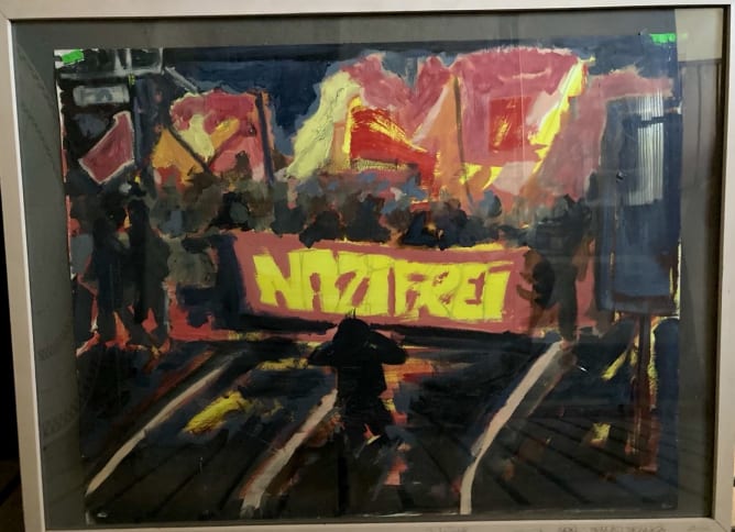 «baselnazifrei», Acryl auf Papier, vom Künstler bruno_bis_bronko