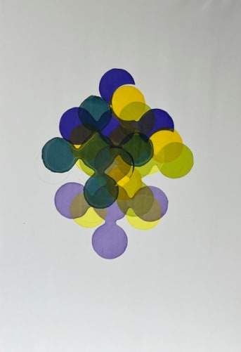 «Traumfänger», Mono-Siebdruck, Acryl auf Papier, 70 cm x 100 cm, aus der Serie 'Traumfänger für Bürgerrechte’ von Barbara Brunner