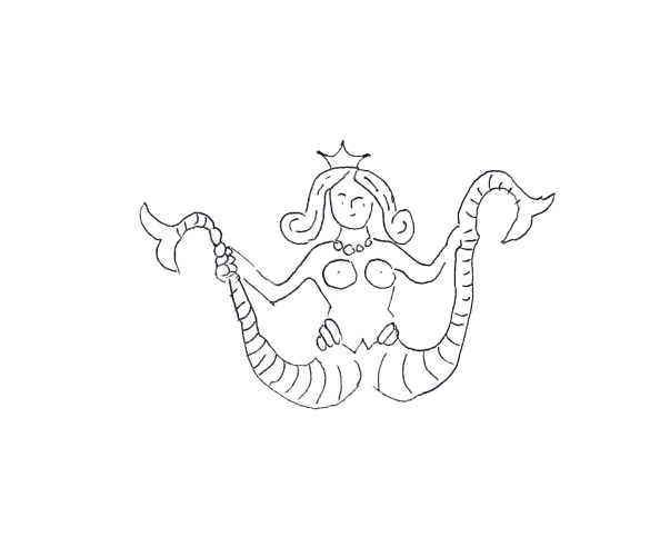 Sgraffito Zeichnung im Buch