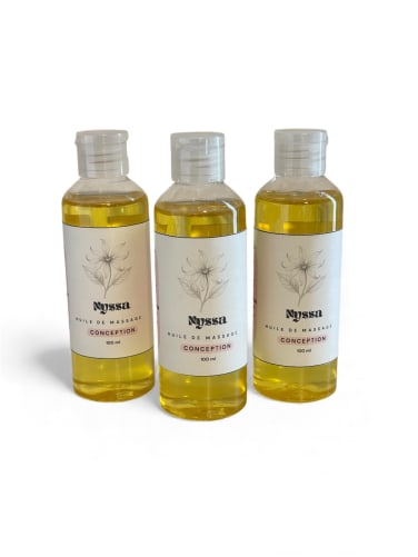 Huile de massage conception