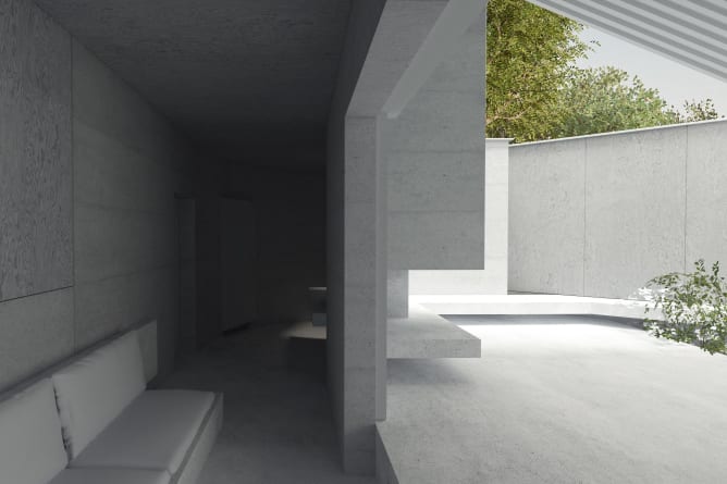 Blurring the line between the indoor and outdoor living rooms: inside sofa and outside sitting around fireplace.