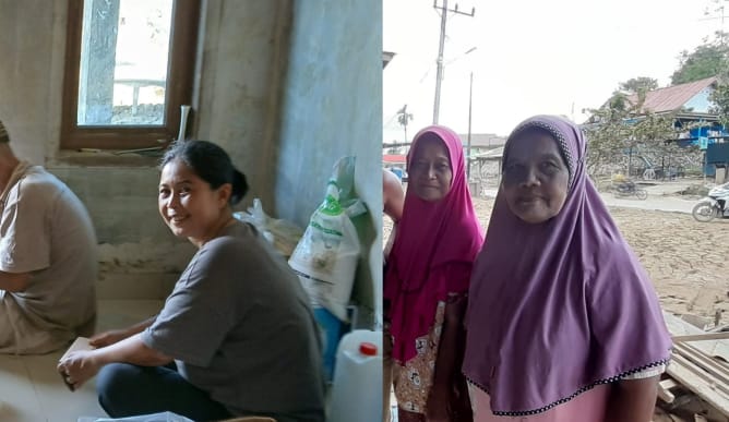 Yanti (Links), Ihre Mutter Reben (Mitte)