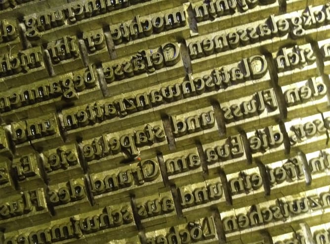 Bleisatz aus der seltenen Treyford-Schrift