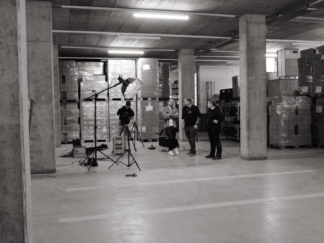 Dreharbeiten Interview bei Stage Crew.