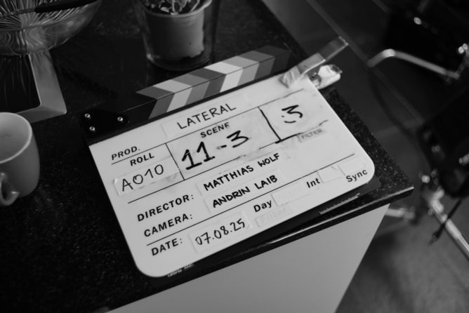 Clapperboard from the set of LATERAL during production.