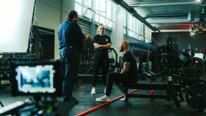 Behind the scenes of an MMA training scene from LATERAL