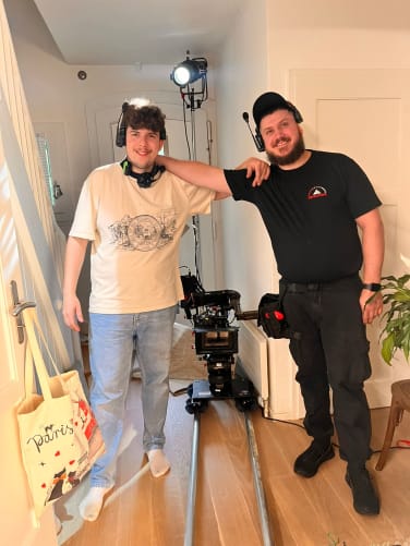 The Director of Photography and the 1st Assistant Director on set during the filming of LATERAL.