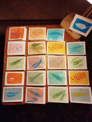 Handmade postcards ... making of