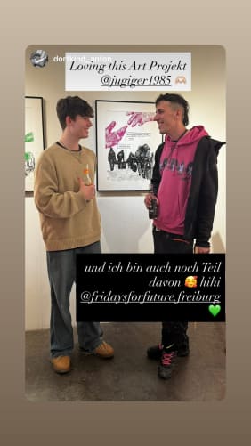 Anton und Ju an der Eröffnung – und nun gehts schon dem Ende der Ausstellung entgegen ...