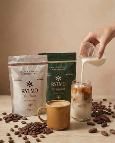 Zwei RYTMO Sorten. Kaffee-inspiriert und Kakao.