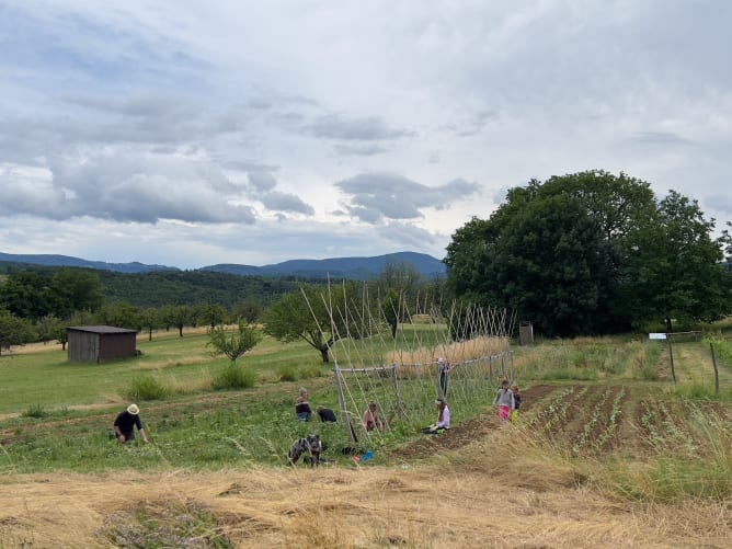 Zusammen arbeiten auf dem Weltacker