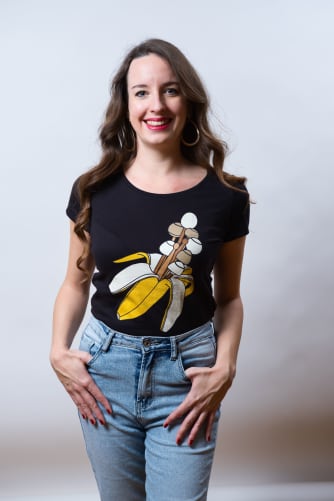 T-Shirt Women Banane Schwarz