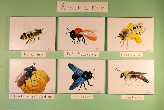 Adopt a Bee – handgemalte Einzelbilder aus dem Buch (als Belohnung erhältlich)