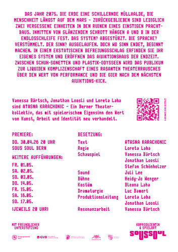 SELF FOR SALE-Flyer Rückseite