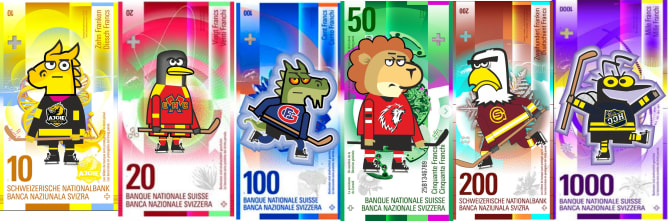 Collection de billets de banques «Hockey»