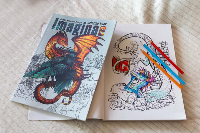 &laquo;Bunte Drachen&raquo; - ein Buch mit Ausmalbilder von Drachen, Einhörnern, Faune, Greife und vieles mehr!