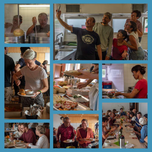 Wir haben uns als Team zusammengeschlossen, um zu kochen, das Gelände zu pflegen und zu dekorieren