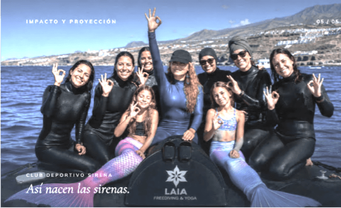 Laia ist Gründerin und Präsidentin des Club Deportivo Sirena, eines Vereins zur Förderung von Frauen und Mädchen im Unterwassersport.
