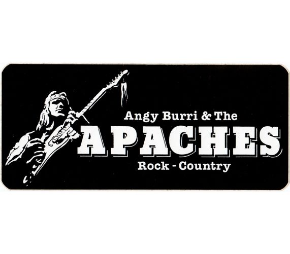 Originaler «Angy Burri & The Apaches»-Sticker im Format 170 x 75 mm