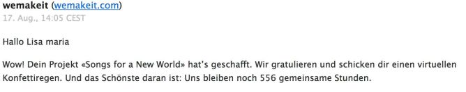 Wir haben es geschafft!!!! Content