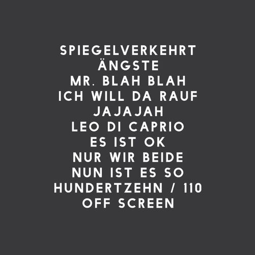 Tracklist (Spiegelverkehrt) Content