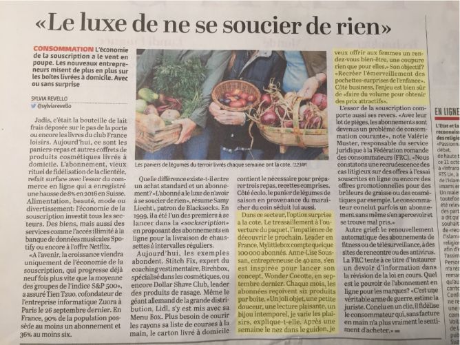 Le Temps- le 16 octobre 2017 Content