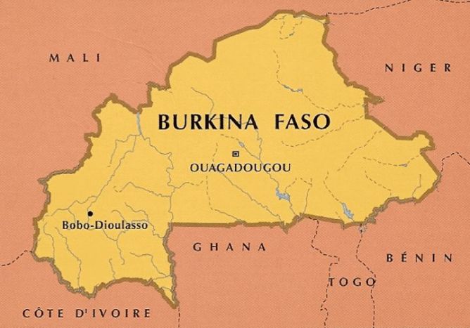 Carte du Burkina Faso et les pays limitrophes