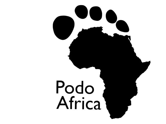 Logo de l'Autocollant, du T-shirt et du sac "PodoAfrica" Content