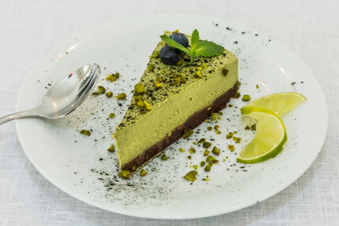 gâteau cru avocat-citron vert Content