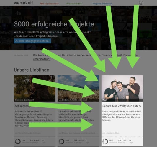 Woohoo, wir sind ein Lieblingsprojekt! Content