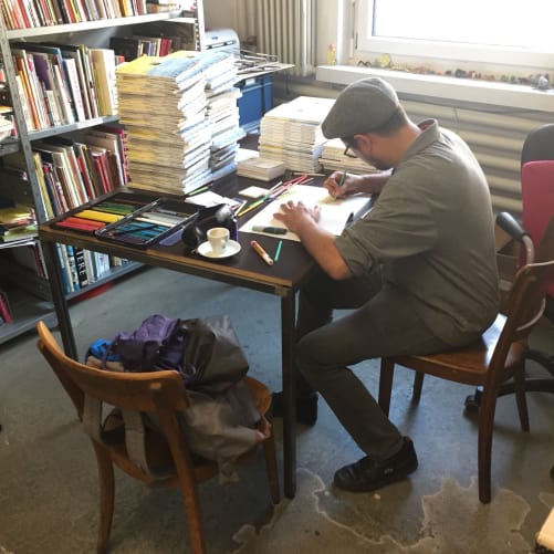 Andreas Kiener an der Arbeit Content
