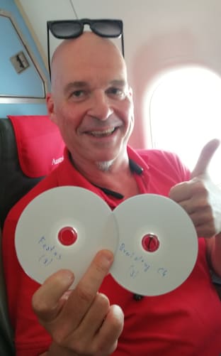 On the flight back to Graz after cutting and mastering Content