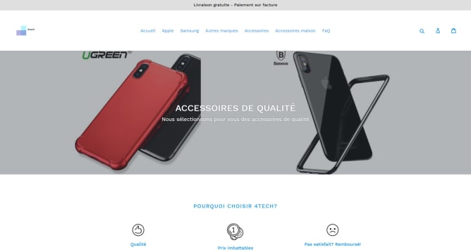 La page d'acceuil du site internet Content