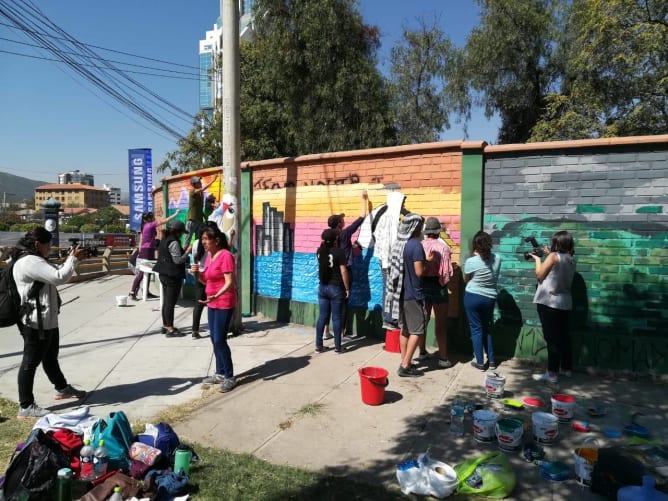 En 2018, réalisation d'une fresque murale pour sauver notre rivière