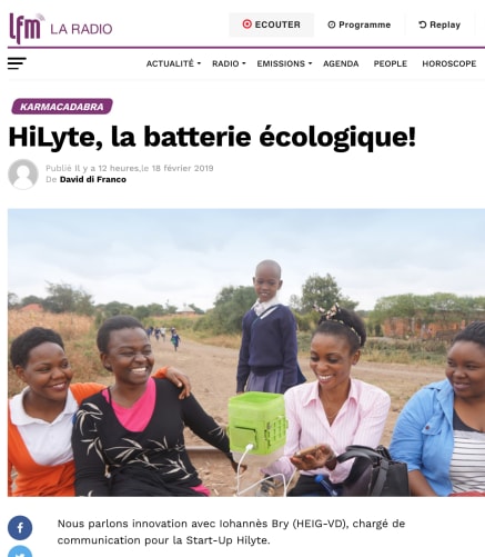 https://www.lfm.ch/emissions/karmacadabra/hilyte-la-batterie-ecologique/ Content