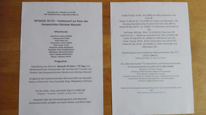 WYSOCKI 75+75 Programm Content