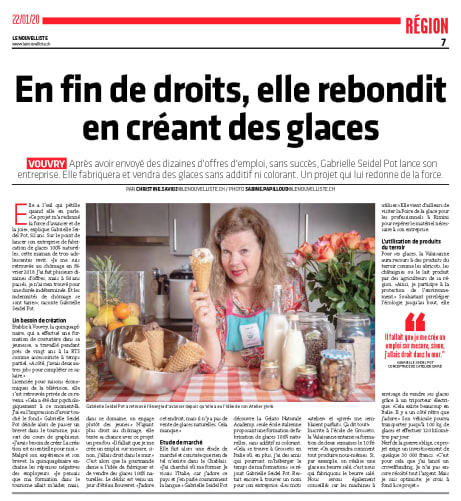 En fin de droits, elle rebondit en créant des glaces. Content