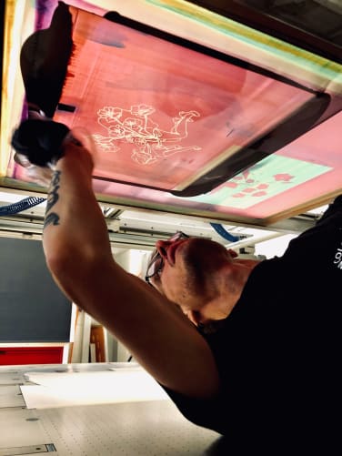 Impression de la première serigraphie chez Colormakerz