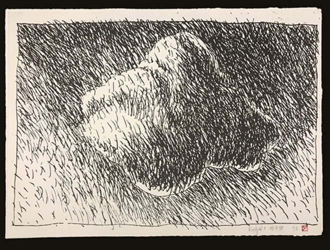 Marc Zaugg Linogravur «Kritzel»