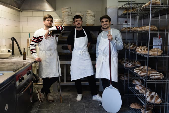 Das sind wir. Luca, Nino und Caio