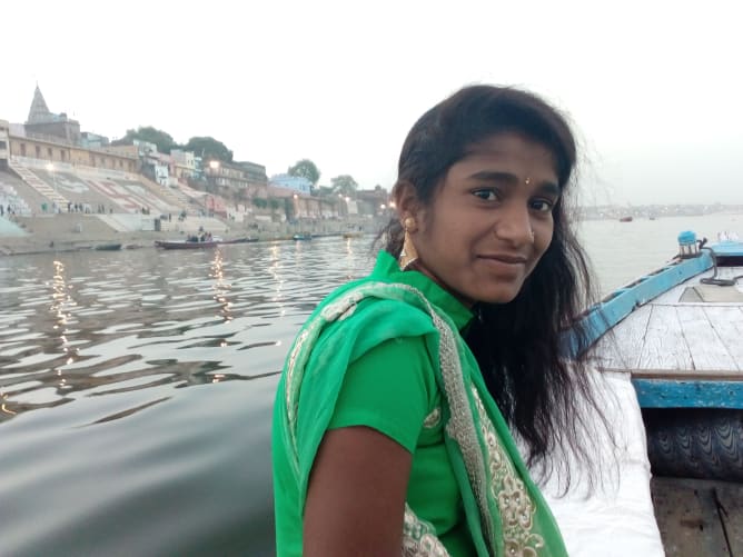 Pavithra on the Ganges